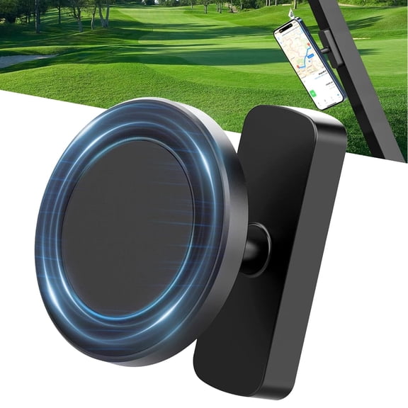 Magnetic Phone Holder for Golf Cart, Ultra-Strong N52 Magnets, Cradle-Free 360° Rotation, Compatible with iPhone MagSafe Holder 12/13/14/15/16/17, Portable Phone Mount for Gym,Golf Cart,Kitchen,Black