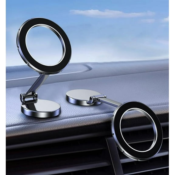 Magnetic Phone Holder, MagSafe Car Mount Folding & 360° Rotation Magnetic Phone Holder for Car Strong Magnets iPhone Car Mount Hands Free Phone Holders for Your Car Fits iPhone 15 14 13 Pro Max