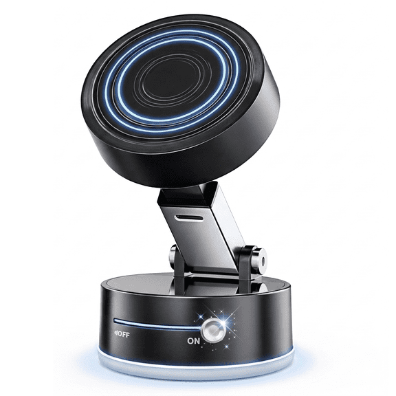 IJS Magnetic Phone Mount for Car, Mirror & Desk, MagSafe Compatible with Adapter Ring, Strong Magnetic Hold