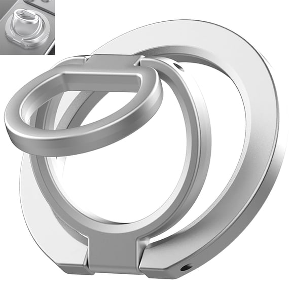 Magnetic Phone Ring Holder for MagSafe, 360° Rotation Cell Phone Grip Stand Finger Ring Kickstand Two-Sided Magnet for iPhone 17 Pro Max 16e 16 15 Pro Max Galaxy S26 S25 Ultra MagSafe Accessories
