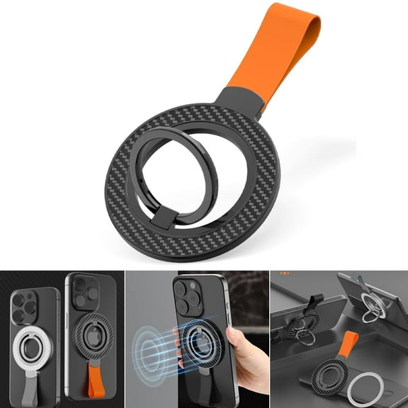 Magnetic Phone Ring Holder for MagSafe, Magnetic Cell Phone Grip Stand Ring Kickstand with Two-Sided Magnetic & 360° Rotating Finger Stand Compatible iPhone 16/15/14/13/12