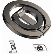 Magnetic Phone Ring for MagSafe Grip [Dual-Sided Magnetic] [Super Magnet] [Magnet Phone Stand Grip Compatible with Car Mounts] Mag Safe Accessory for iPhone 17/16/15/14/13 Pro Max Plus, Grey