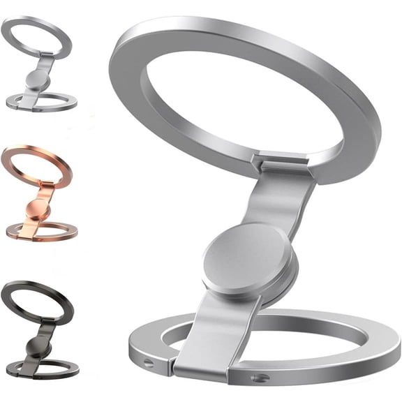 Magnetic Phone Stand Fidget Spinner, 2-in-1 Foldable Phone Holder with Dual Magnetic Rings, 360° Rotation Fidget Spinner Phone Stand for Desk Car Gym