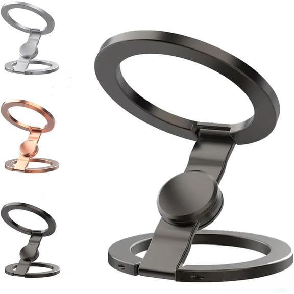 Magnetic Phone Stand Fidget Spinner, 2-in-1 Foldable Phone Holder with Dual Magnetic Rings, 360° Rotation Fidget Spinner Phone Stand for Desk Car Gym