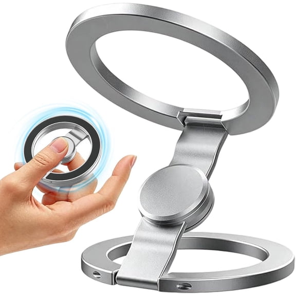 Magnetic Phone Stand Fidget Spinner, 360 Flip, Aluminum | Fidget Spinner Phone Stand: Precision Bearing, Dual Magnet Rings, Scratchproof, Incl. Metal Ring