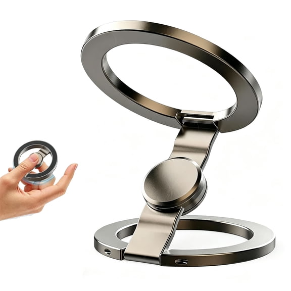 Magnetic Phone Stand Fidget Spinner, 360° Flip, Aluminum,Fidget Spinner Phone Stand: Precision Bearing, Dual Magnet Rings,Scratchproof, Incl. Metal Ring