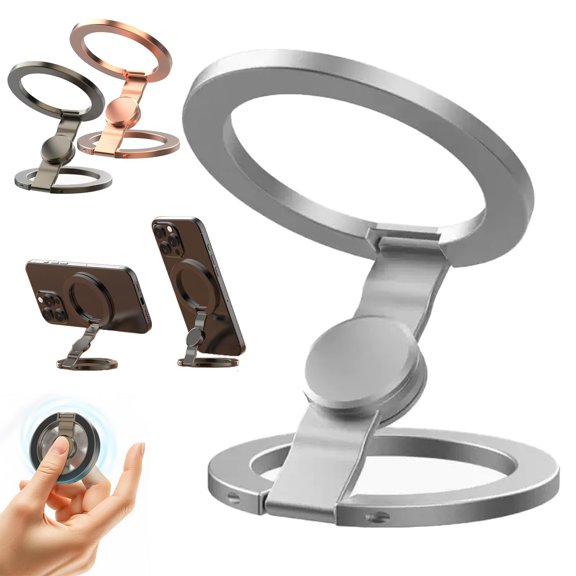 Magnetic Phone Stand Fidget Spinner, Dual-Sided Magnetic Mount with Smooth Rotation for Stress Relief, Deep Grey, Desk