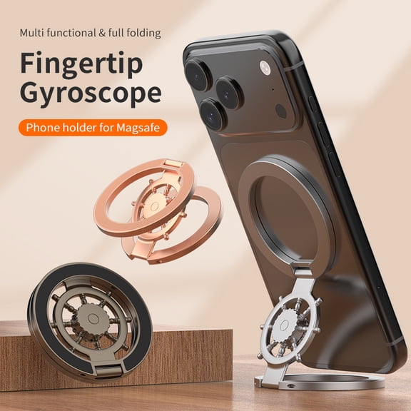 Magnetic Phone Stand Fidget Spinner, Dual-Sided Magnetic Phone Grip,2-in-1 Fidget Spinner & Phone Stand,360 Rotation Foldable MagneticPhone Holder Grip for iPhone 12-17,for Car Desk Gym