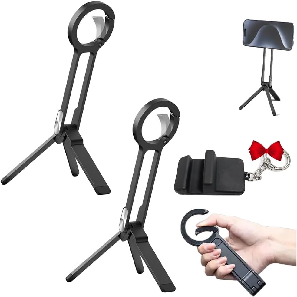 Magnetic Phone Tripod for Phone, MA38 Portable Phone Holder, Aluminum Alloy Tripods Holder for Mag Safe, 360 Rotation Vlog Video Recording Accessories, Strong Magnet Quick Mount for Travel(2pcsB)