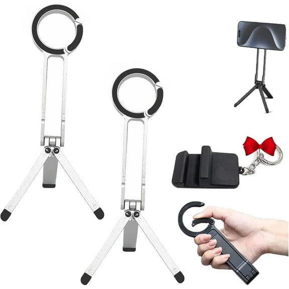 Magnetic Phone Tripod for Phone, MA38 Portable Phone Holder, Aluminum Alloy Tripods Holder for Mag Safe, 360 Rotation Vlog Video Recording Accessories, Strong Magnet Quick Mount for Travel(2pcsS)