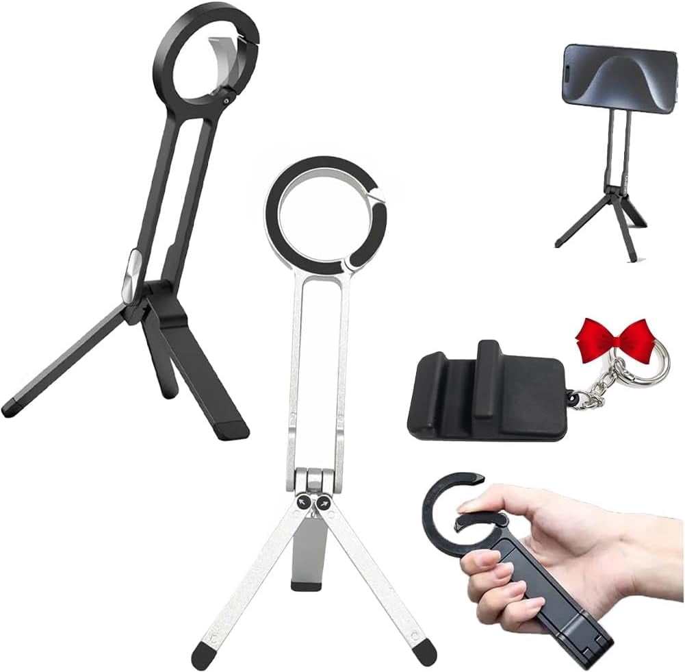 Magnetic Phone Tripod for Phone, MA38 Portable Phone Holder, Aluminum Alloy Tripods Holder for Mag Safe, 360 Rotation Vlog Video Recording Accessories, Strong Magnet Quick Mount for Travel(B+S)