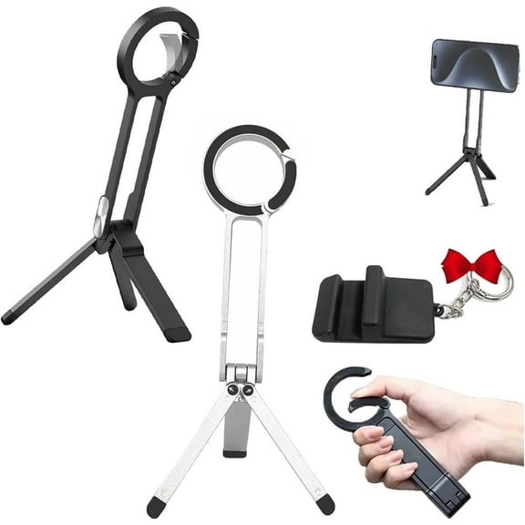 Magnetic Phone Tripod for Phone, MA38 Portable Phone Holder, Aluminum Alloy Tripods Holder for Mag Safe, 360 Rotation Vlog Video Recording Accessories, Strong Magnet Quick Mount for Travel(B+S)