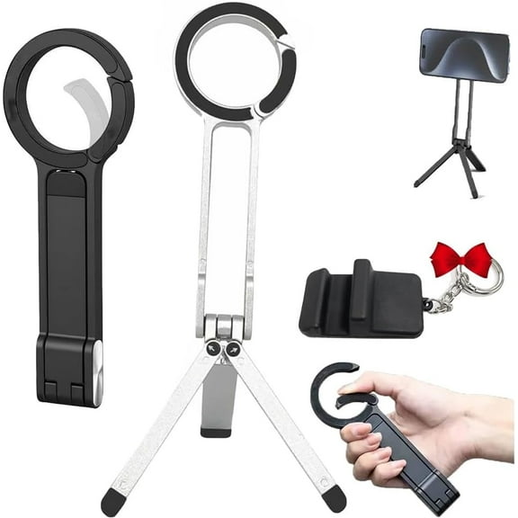 Magnetic Phone Tripod for Phone, MA38 Portable Phone Holder, Aluminum Alloy Tripods Holder for Mag Safe, 360 Rotation Vlog Video Recording Accessories, Strong Magnet Quick Mount for Travel(Silver,1)