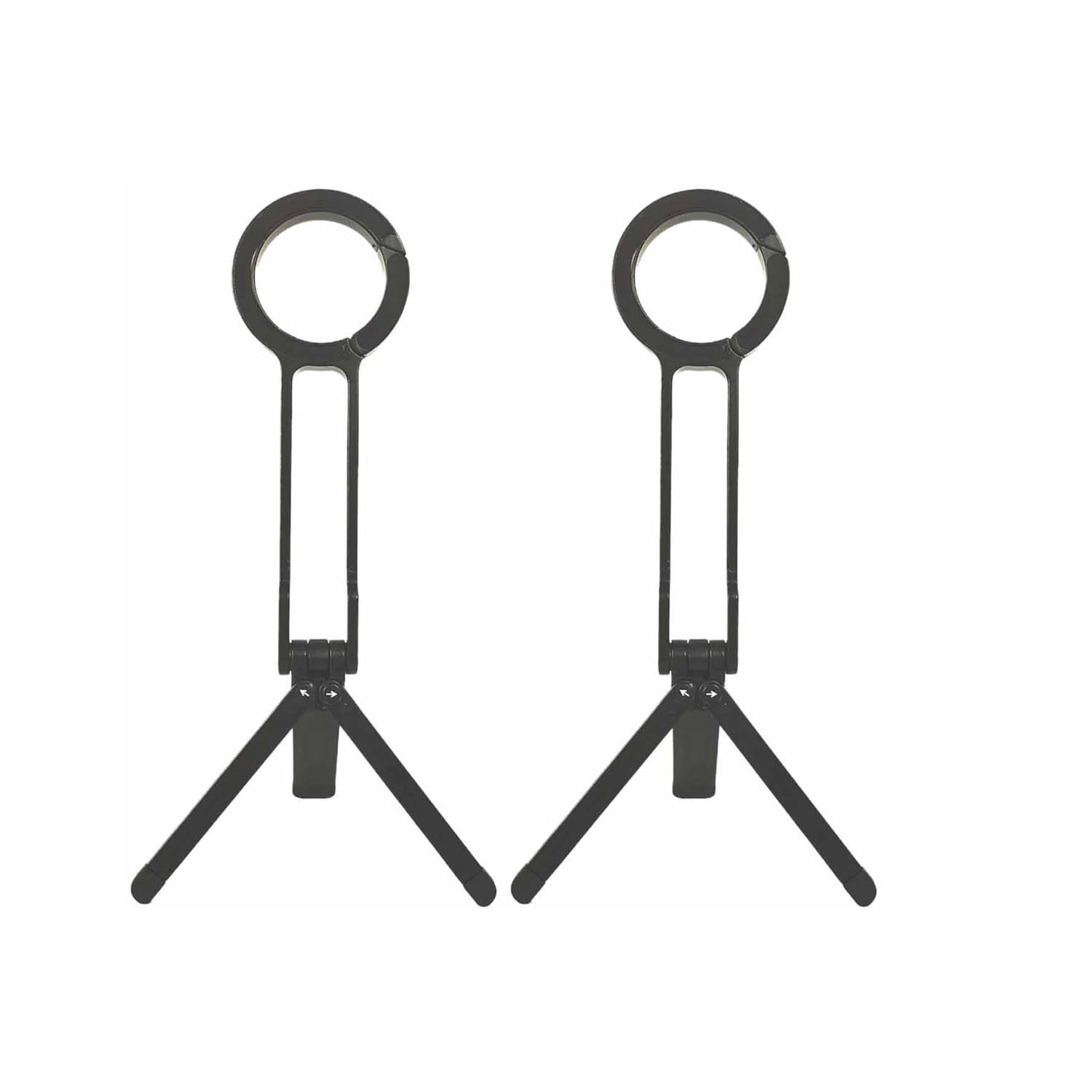 Magnetic Phone Tripod for iPhone, Ma38 Portable Phone Holder Mini Tripod for Magsafe, Ma 38 Aluminium Double-Sid Stand with Strong Magnets & Foldable Hook, 180° Rotation Cold Shoe Mount Black 2PCS