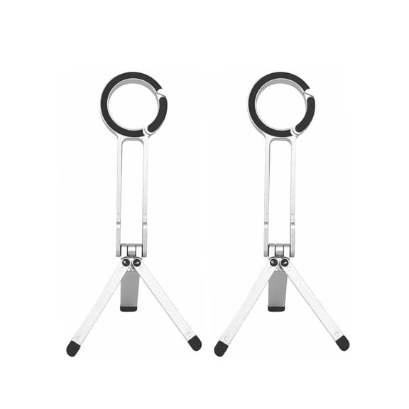 Magnetic Phone Tripod for iPhone, Ma38 Portable Phone Holder Mini Tripod for Magsafe, Ma 38 Aluminium Double-Sid Stand with Strong Magnets & Foldable Hook, 180 Rotation Cold Shoe Mount Silver 2PCS