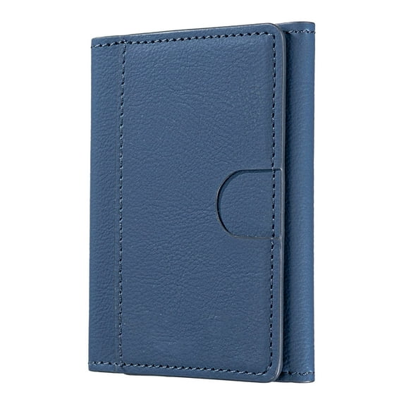 Magnetic Phone Wallet Card Holder - Slim Kickstand Case Matte Leather Credit Card Pocket Minimalist Accessory(Dark Blue)