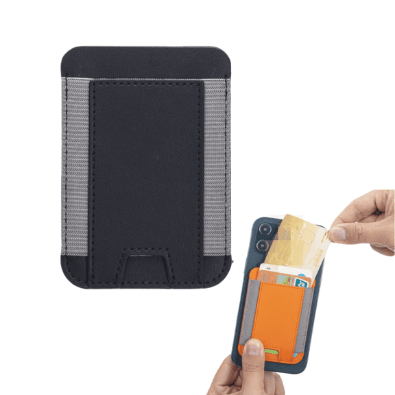 Magnetic Phone Wallet Card Holder for Magnetic Smartphones, Slim PU Leather RFID Blocking Wallet, Holds Up to 3 Cards