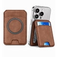 thumbnail image 1 of Magnetic Phone Wallet Stand, Card Holder with RFID Blocking for iPhone 18 Pro/Pro Max, iPhone 17/16/15/14/13/12 Series, Brown, 1 of 8