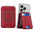 thumbnail image 1 of Magnetic Phone Wallet Stand, Card Holder with RFID Blocking for iPhone 18 Pro/Pro Max, iPhone 17/16/15/14/13/12 Series, Red, 1 of 8