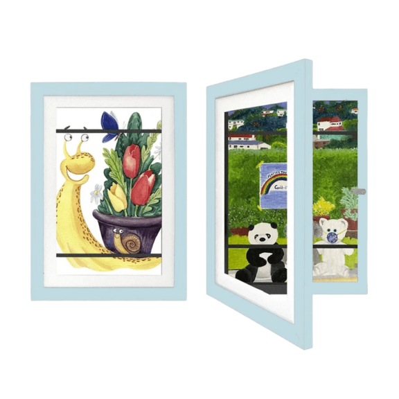 Magnetic Photo Frame, 1 Count Creative Children's Art Display Frame, Front-Opening Changeable Picture Wooden Framed, Kids Artwork Display Photo Frame Decoration, Home Decor Accessory