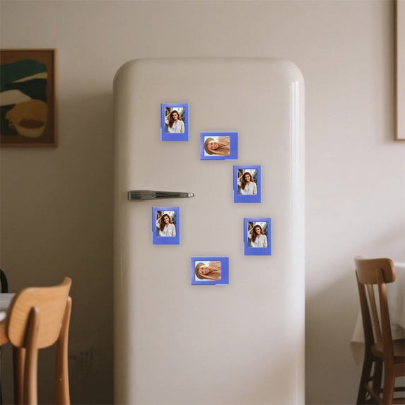 Magnetic Photo Frame, Refrigerator Picture Display, Plastic Card and Snapshot Holder for Kitchen Metal Cabinet Magnetic Board and Decorative Display