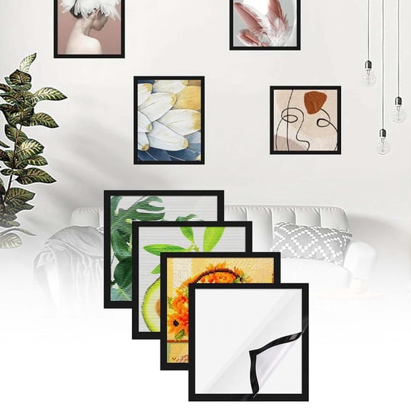 Magnetic Photo Frame Self-Adhesive Art Frame No Punch Wall Mount Picture Frame For Photo Artwork Certificate Display 13.78 x 9.84 x 0.39 Inches