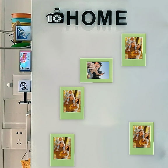 Magnetic Photo Frame for Wall or Fridge | ABS Plastic, No-Drill , Scratch-Resistant Clear Lens | 6.5x8.8cm | Multicolor | Waterproof, Easy Install Display Stand