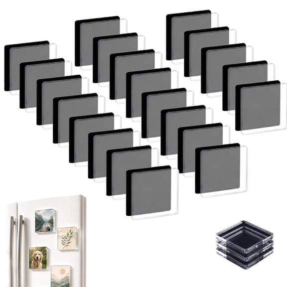 Magnetic Photo Frames 2x2 Clear Acrylic DIY Fridge Magnets Set, Small 2x2 Magnetic Photo Frames for Refrigerator, Square Magnets Picture Frame Pack for Crafts and Photo Display