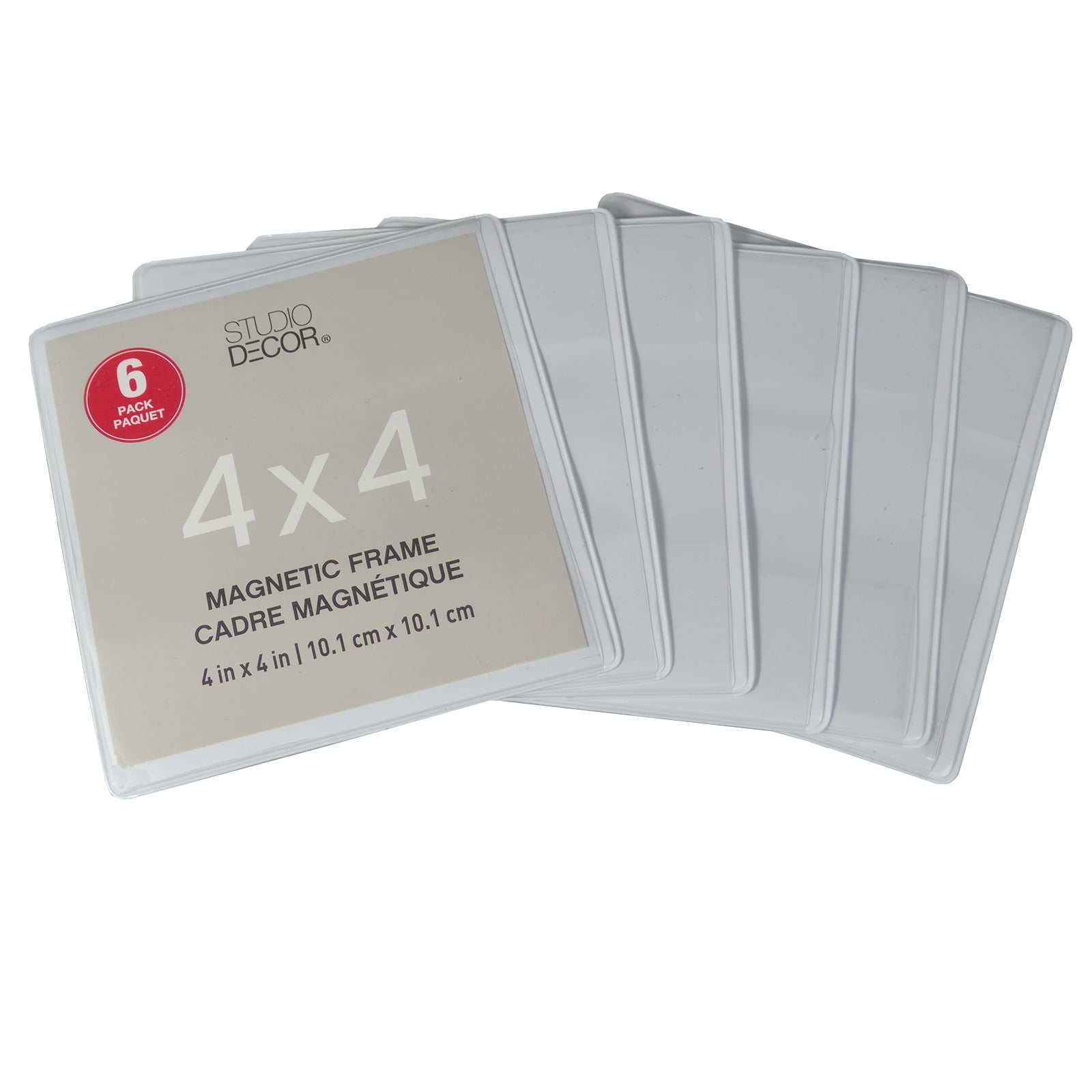 4" x 4" Clear Magnetic Photo Frames, Set of 6
