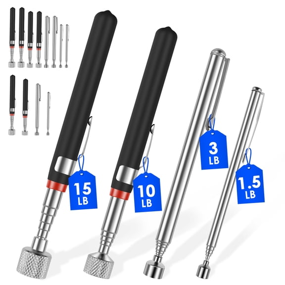 Magnetic Pick Up Tool 16 Pack Telescopic Magnet Stick (1.5LB 3LB 10LB 15LB) Birthday for Men Dad Husband Christmas for Men Him Stocking Stuffer Boyfriend Husband Dad Present