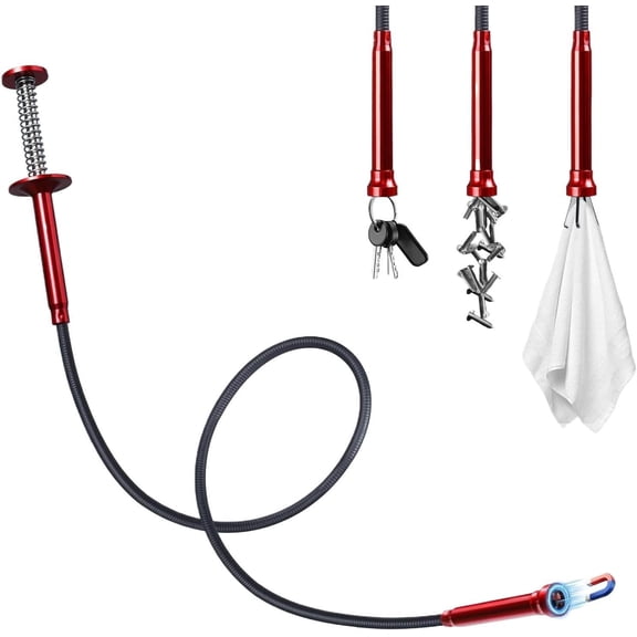 Magnetic Pickup Tool, Magnetic 4-Claw Metal Picker, Bendable Magnet Picking Tools for Home, Bathroom, Kitchen Drain, Car, Truck, Engine Bay, Metal Objects