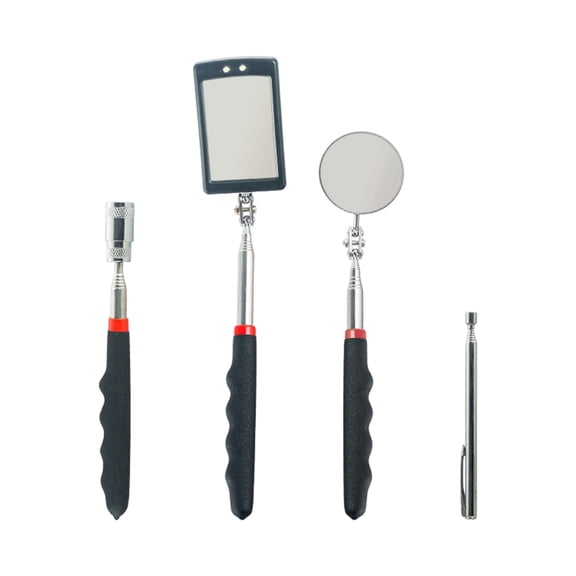 Magnetic Pickup Tool Set Gifts for Men - 4Pcs with 360 Swivel Inspection Mirrors, Telescoping Magnet Pickup Tool, Flexible LED Flashlight, Mechanic Tools & Cool Gadgets for Men, Dad, Husband