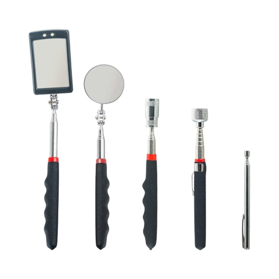 Magnetic Pickup Tool Set with Swivel Inspection Mirror And Led Flashlight, Telescoping Retrieval Tool for Mechanics, Hvac, Automotive Repair, And Home Diy Projects Harlik