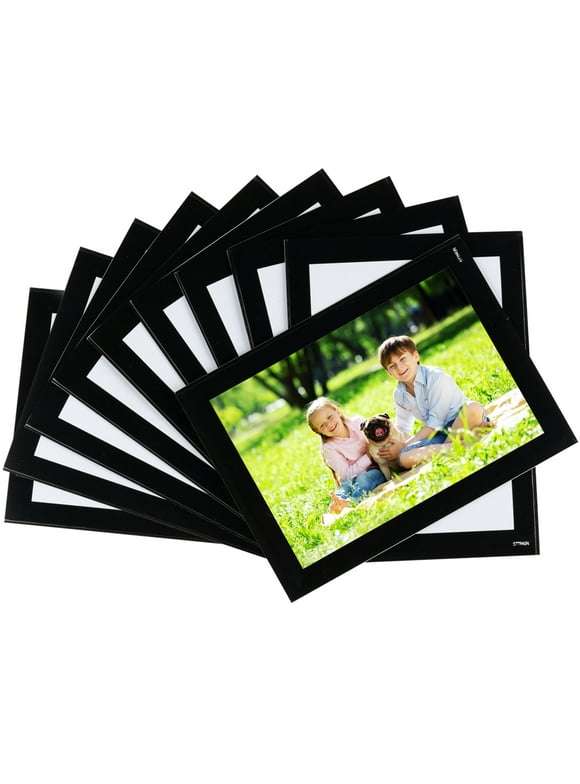 Magnetic Picture Frames with Black Border(4"X6",10 Pack) ,Magnet Photo Frame Pockets/Postcard Holder,Decorations for home/office/school/Classroom/Party