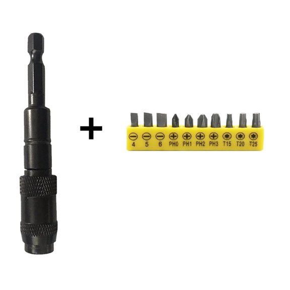 Magnetic Pivot Drill Bit 1/4" Pivoting Magnetic Screw Drill Bit Tip Holder Screwdriver Woodworking Tool Guide Bit Extension Rod