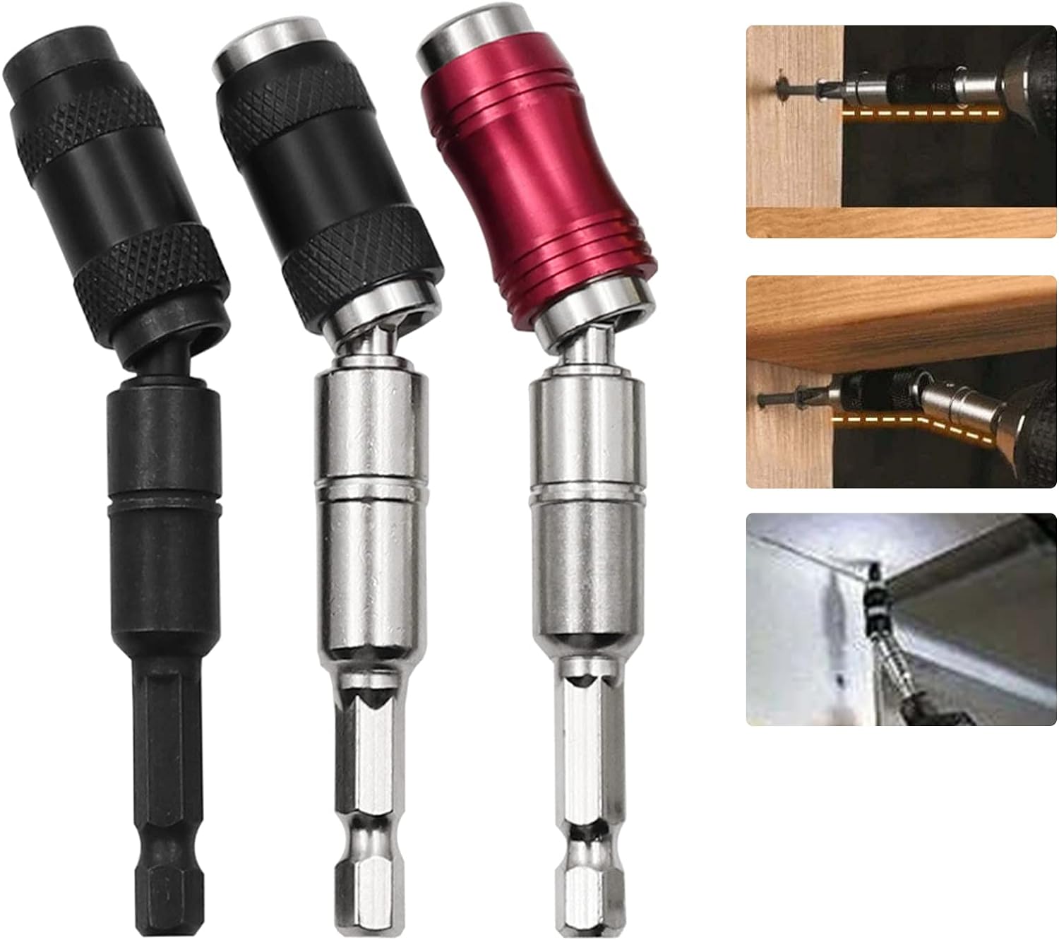 Pivot Drill Bit Holder, Pivoting Bit Holder Bendable, Flexible Adjustable