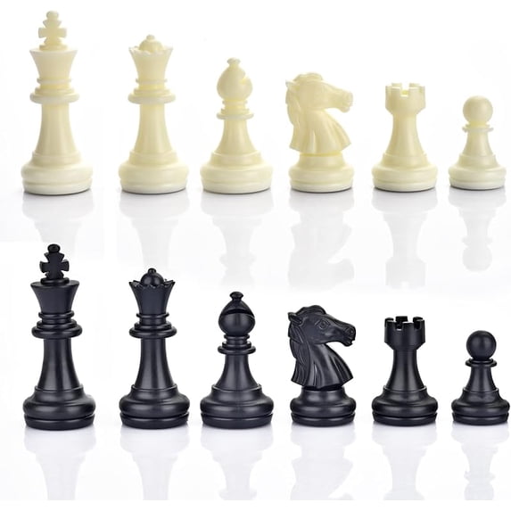 Magnetic Plastic Chess Pieces Set With Storage Bag - Small 1.96” King