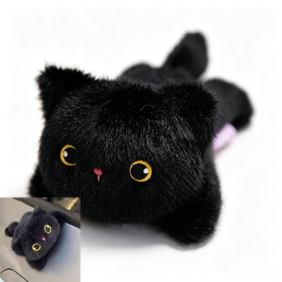 Magnetic Plush Cat Car Decor, 14cm Kawaii Stuffed Animal Ornament for Car Exterior, Cute Magnetic Decoration for Dashboard, Side Mirror, Refrigerator, Locker, for Cats Lovers