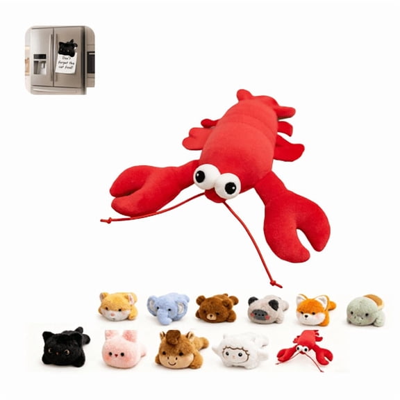 Magnetic Plush Cat Car Decor, 5.5Inch Soft Stuffed Kitty Magnet Ornament, Magnetic Accessory For Auto Side Mirror, Trunk, Fridge, Locker, Gift For All Cat Enthusiasts Little Lobster