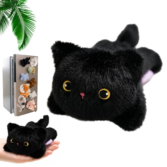 Magnetic Plush Cat Car Decor,5.5in Kawaii Plush Cat Car Magnet