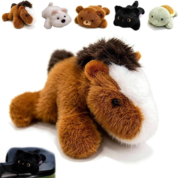 Magnetic Plush Cat Car Decor, Cute Magnetic Cat Car Decoration, for Car Exterior, Cute Magnetic Decoration for Dashboard, Side Mirror, Refrigerator, Locker, Funny Animal Lover Gift for,D