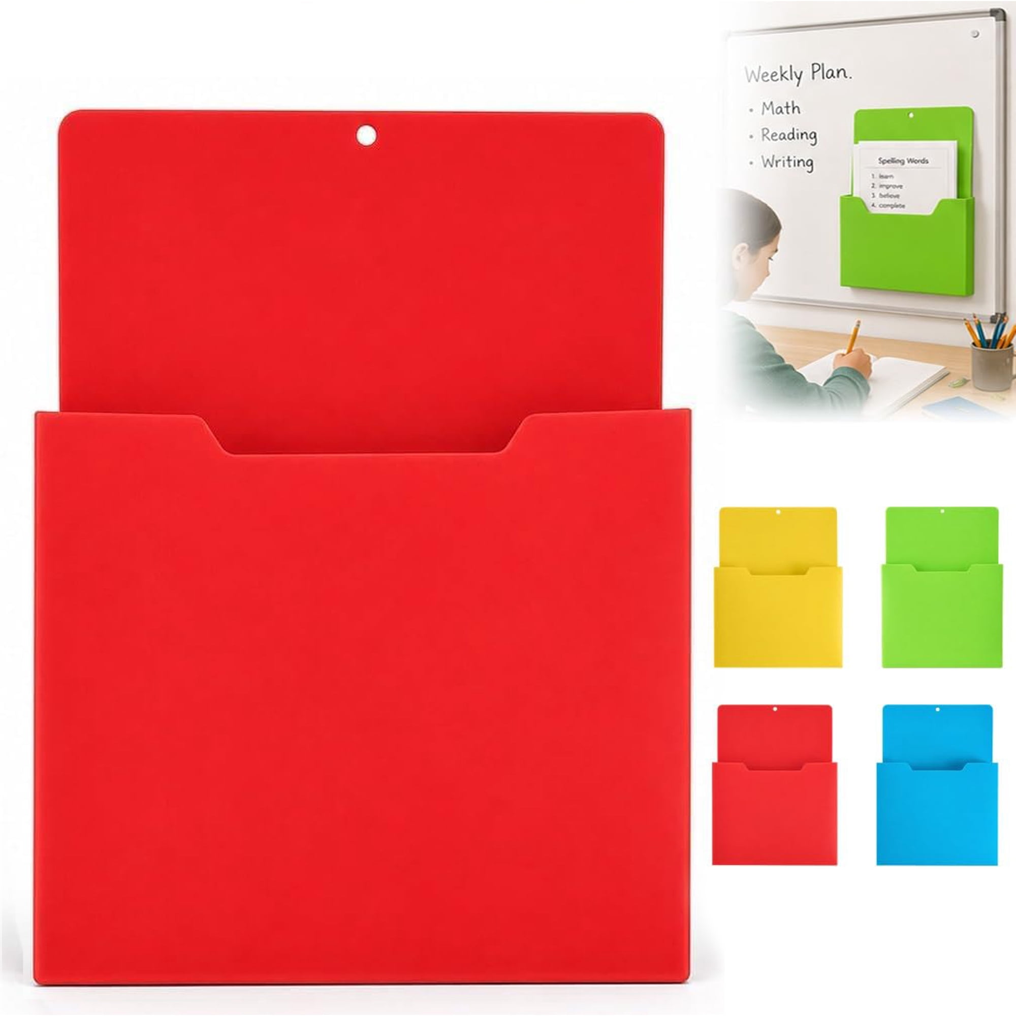 Magnetic Pocket Folders for Whiteboard, Colorful Hanging Storage ...