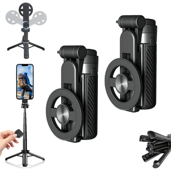 Magnetic Pocket Selfie Stick, 2026 New 4-in-1 Multifunctional 360° Rotation Magnetic Selfie Stick, Wireless Remote,Extendable Detachable Cell Phone Tripod for iPhone/Android