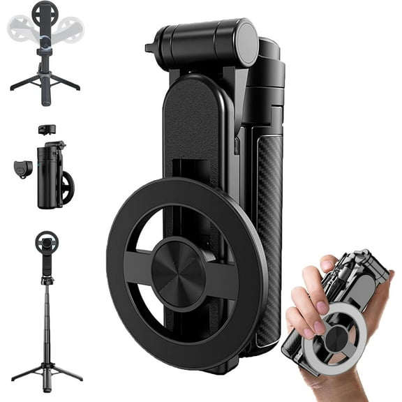 Magnetic Pocket Selfie Stick, 2026 New 4-in-1 Multifunctional 360° Rotation Magnetic Selfie Stick with Wireless Remote, Phone Tripod for Video Recording, Vlogging