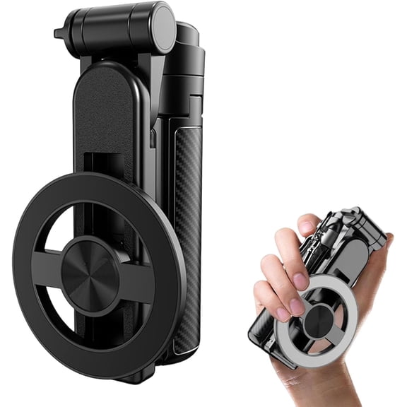Magnetic Pocket Selfie Stick, 4-in-1 Multifunctional Extendable Aluminum Alloy Tripod with Bluetooth Remote, Mini Portable Phone Holder for iPhone, for Travel, Vlog & Video Recording