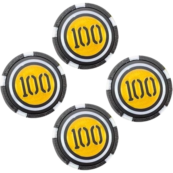 Magnetic Poker Chip Fidget Slider, Dual Sided Stacker, Gold Premium Flip Tricks (100$ 4pcs)