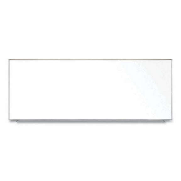 Ghent Manufacturing GHEM1P5121M Magnetic Porcelain Whiteboard with Satin Aluminum Frame & Map Rail, 144.59 x 60.47 in., White Surface