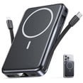 thumbnail image 1 of Magnetic Portable Charger, 10000mAh Power Bank, 5 in 1 Portable Charger with Built in Cable, 20W Fast Charging for Battery Pack Compatible with iPhone 18/17/16/15/14/13 , Samsung Series, 1 of 9