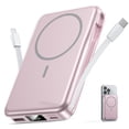 thumbnail image 1 of Magnetic Portable Charger, 10000mAh Power Bank, 5 in 1 Portable Charger with Built in Cable, 20W Fast Charging for Battery Pack Compatible with iPhone 18/17/16/15/14/13 , Samsung Series, 1 of 9