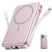 Magnetic Portable Charger, 10000mAh Power Bank, 5 in 1 Portable Charger with Built in Cable, 20W Fast Charging for Battery Pack Compatible with iPhone 18/17/16/